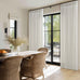 Natural Pinch Pleated Linen Blend Semi Sheer Window Curtains 90 Inches Long