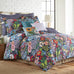 Levtex Home - Night Garden Quilt Set - King Quilt and Two King Shams - Bold Floral - Navy Red Pink Green Ochre White - Quilt (106x92in.) and Shams (20x36in.) - Reversible - Cotton