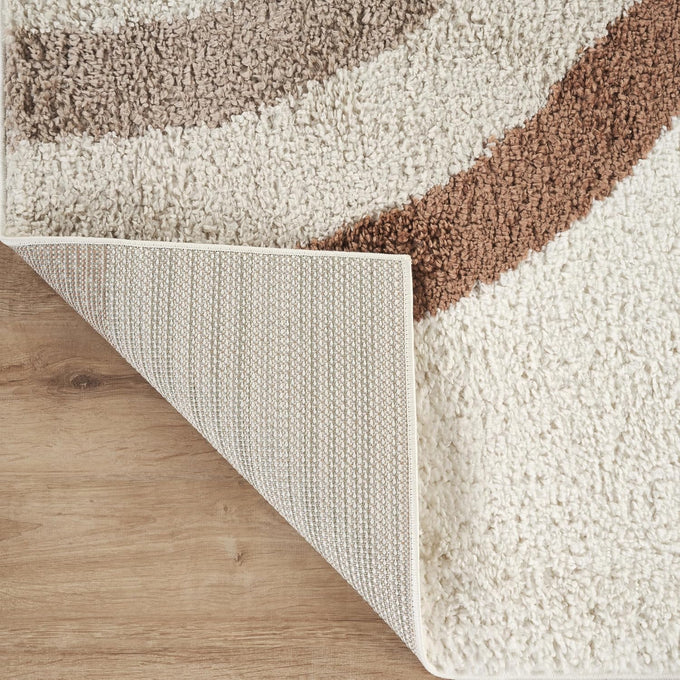 Abani Lisbon Collection Cream & Rust Area Rug, 4' x 6' – Geometric Design, Non-Shedding, Easy to Clean, Durable for Living Rooms, Bedrooms & Offices, Pet & Kid Friendly
