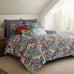 Levtex Home - Night Garden Quilt Set - King Quilt and Two King Shams - Bold Floral - Navy Red Pink Green Ochre White - Quilt (106x92in.) and Shams (20x36in.) - Reversible - Cotton