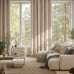MYSKY HOME Taupe Striped Linen Curtains 100% Blackout 52Wx84L,2 Panels
