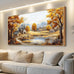 QIYILEXWART Wood Farmed Canvas Wall Art For Living Room Wall Decor For Bedroom Office Wall Decoration Mountain Landscape Painting Abstract Pictures Artwork Room Aesthetic Home Decor 20x40 In