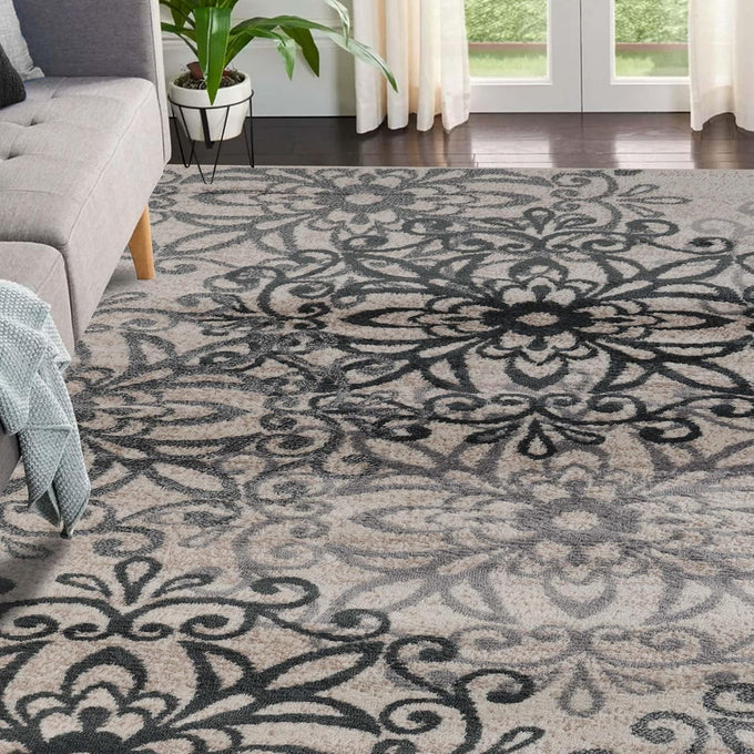 SUPERIOR Indoor Area Rug, Modern Floral Design, 5'x8', Beige-Brown