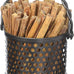 Minuteman International Twisted Rope Fatwood Holder Basket Caddy, Wrought Iron, 6.75 x 5.5 x 5.5, Graphite
