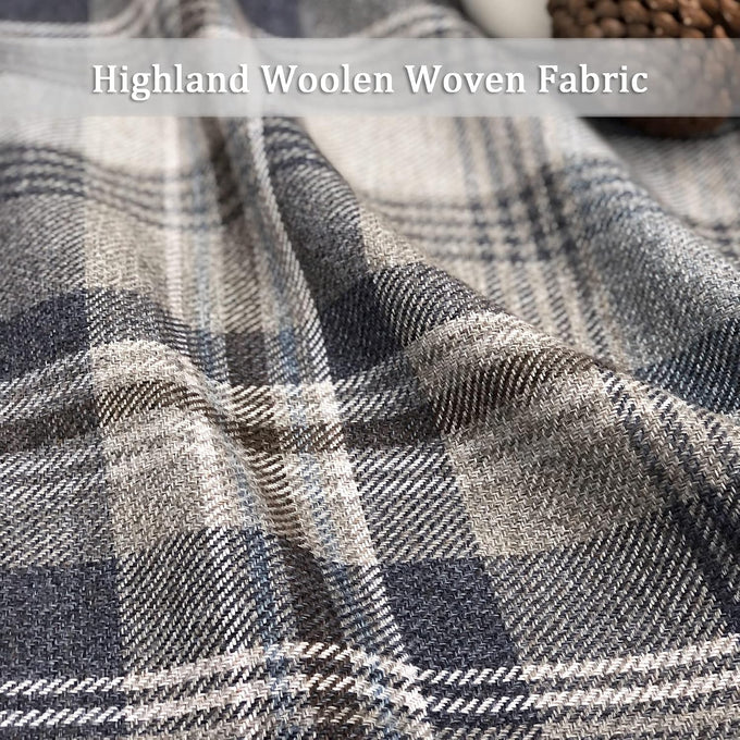 always4u Plaid Gingham Curtains for Living Room Bedroom Room Darkening Check Country Curtains 2 Panels Striped Grommet Window Treatments 54X84 Inch Blue and Brown
