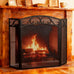 Fire Beauty 3 Panel Wrought Iron Fireplace Screen, Black Spark Guard