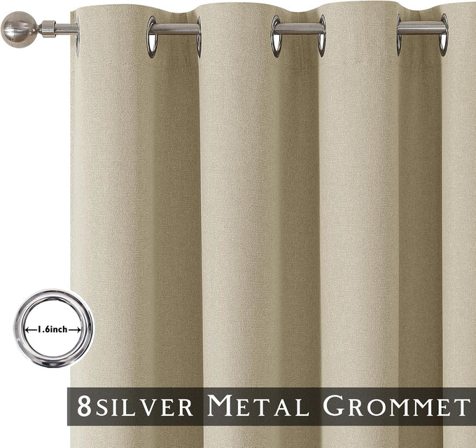 ChrisDowa Tan Blackout Curtains 102 Inches Long 2 Panels for Bedroom
