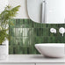 Smart Tiles Peel and Stick backsplash, Stacked Forest Green, 11.43"x9"