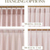 Hillcrest Soft Pink Pinch Pleated Linen Semi Sheer Curtains 120 Inch Long