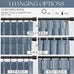 Jowels Blue Pleated Thick Linen Curtains 90 Inch Long for Living Room