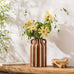 Ceramic Flower Vase with Handles, Modern Brown Striped Decorative Vase for Home Decor, 9.1" Art Floral Tall Flower Vases for Living Room & Kitchen, Mantel & Bookshelf, Centerpieces, Entryway