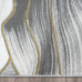Abani Grey & Gold Metallic Contemporary Ribbon 4' x 6' Area Rug, Rugs Swirl Design Neutral Non-Shed Bedroom Rug