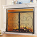 Fire Beauty Wrought Iron Fireplace Screen Magnetic Door Spark Guard Black