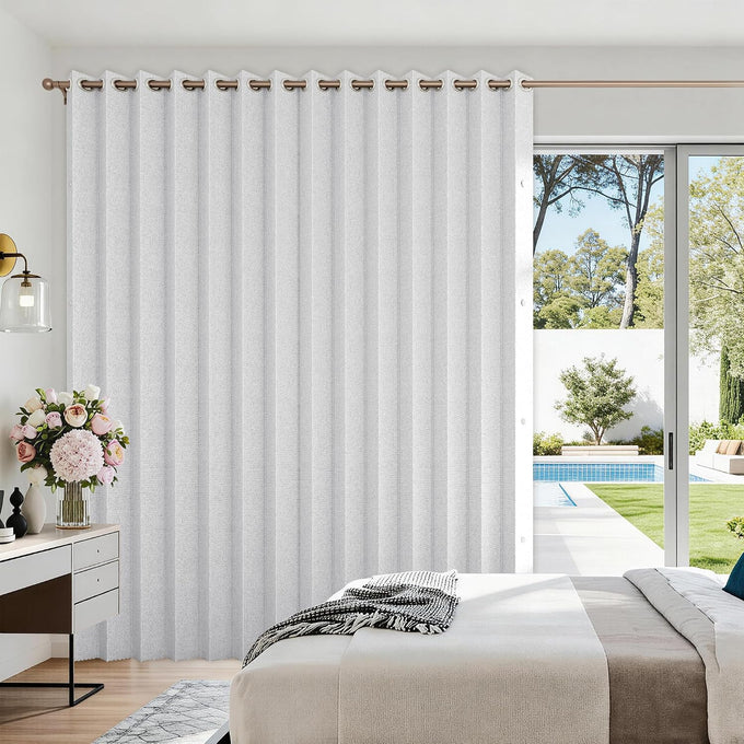 Fabric Vertical Shades & Blinds, 100% Blackout Door Shades, Window Shade, Vertical Shade for Sliding Doors, 1 Panel, W100 x L84, White