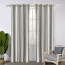 DriftAway Farmhouse Curtains for Living Room Vertical Striped Linen Curtains Semi Sheer Light Filtering Grommet Window Treatments, 120 Inches Long, 2 Panels, Jean Navy on Beige