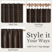 NICETOWN Plaid Jacquard Brown Bedroom Curtains, Rod Pocket & Back Tab Geometric Pattern Thick Wovern Mudcloth Rustic Farmhouse Window Drapes for Home Decor, W52 x L96, 2 Panels