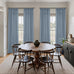 Jowels Blue Pleated Thick Linen Curtains 90 Inch Long for Living Room