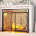 Fire Beauty Wrought Iron Fireplace Screen Magnetic Door Spark Guard Black