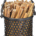 Minuteman International Twisted Rope Fatwood Holder Basket Caddy, Wrought Iron, 6.75 x 5.5 x 5.5, Graphite