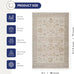 Abani Evelyn Collection Beige Area Rug - 4' x 6' - Floral Pattern, Non-Shedding - Easy to Clean, Durable for Living Rooms, Bedrooms & Offices, Pet & Kid Friendly