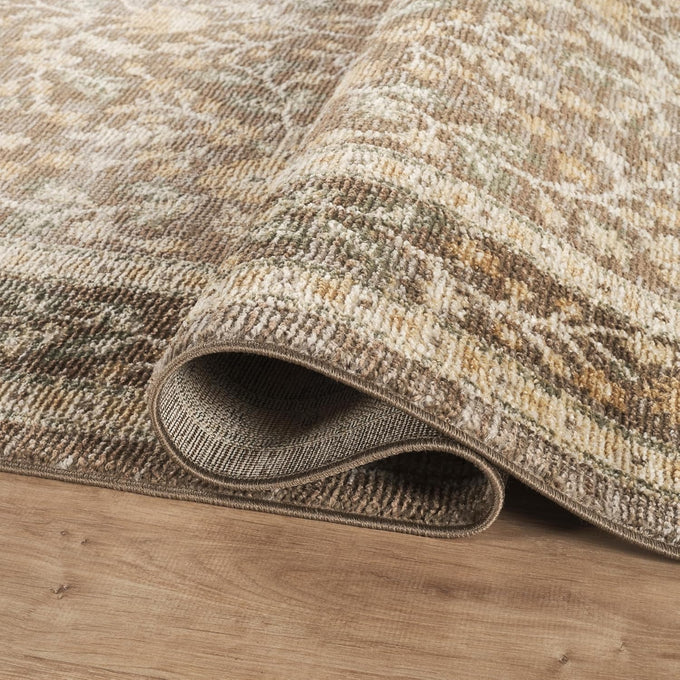 Abani Evelyn Collection Mocha Area Rug - 4' x 6' - Floral Pattern, Non-Shedding - Easy to Clean, Durable for Living Rooms, Bedrooms & Offices, Pet & Kid Friendly
