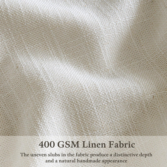 Natural Pinch Pleated Linen Blend Semi Sheer Window Curtains 90 Inches Long