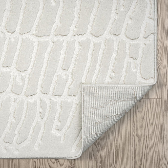 Abani Cream Area Rug for Living Room, Bedroom - Pebble Pattern - 4 x 6 - Durable & Easy to Clean