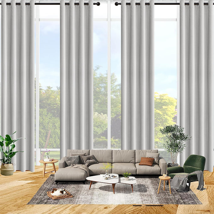 Qiseca Extra Long Curtains High Ceiling Drapes 20Ft for Living Room, Tall Windows Custom Made 2 Story Blackout Curtains for High Living Room Bedroom Loft Theater W52xL240 Inches Long 1 Panel, White