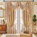 NAPEARL Luxury Jacquard Curtains and a Valance for Living Room, Dining Room Curtains & Drapes with Layer, Set of 2 Panels with Lining Satins (Gloden, W52 x L84)