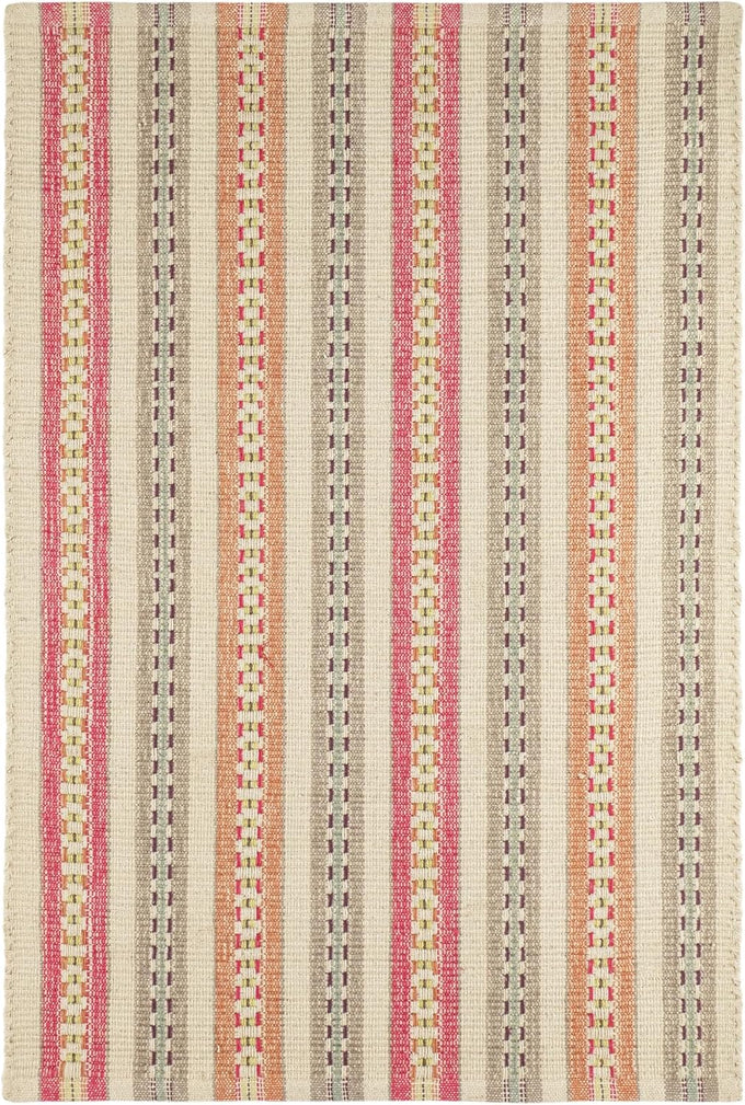 Dash & Albert Long Slade Teal Striped Handwoven Rug, 3'x5'