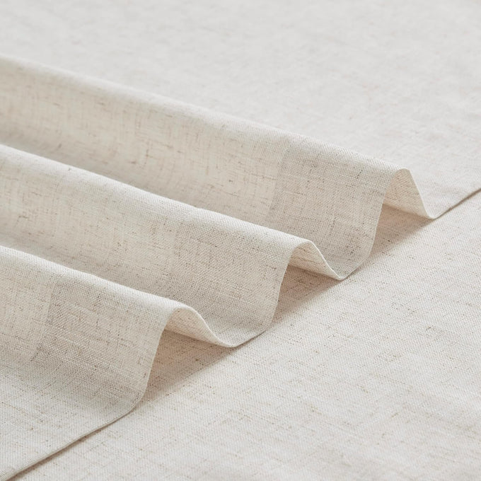 Vision Home Natural Linen Pinch Pleated Semi Sheer Curtains 60Wx84Lx1