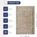 Abani Evelyn Collection Mocha Area Rug - 4' x 6' - Floral Pattern, Non-Shedding - Easy to Clean, Durable for Living Rooms, Bedrooms & Offices, Pet & Kid Friendly