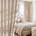 NICETOWN Thick Linen Semi Sheer Light Filtering Curtains, Back Tab/Rod Pocket with Pleat Tape Privacy Added Window Treatments for Bedroom/Farmhouse, Angora, W52 x L95, 2 Panels