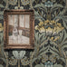 Acanthus Floral Vintage Prepasted Wallpaper (Charocal & Goldenrod)