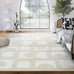 Abani Nuevo Collection Area Rug - Modern Geometric Beige/Cream Design - 4'x6' - Easy to Clean - Durable for Kids and Pets - Non-Shedding - Medium Pile - Soft Feel - for Living Room, Bedroom & Office