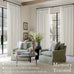 Natural Pinch Pleated Linen Blend Semi Sheer Window Curtains 90 Inches Long