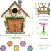 Meadow & Oak Fairy Garden House Kit - Complete with Fairy Garden Accessories, Butterly Seat, Bird Bath, Stepping Stones, Magnetic Door Closure for Indoor/Outdoor Fairy House