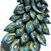 Nature's Mark 16 Inches Tall Peacock Statue - Decorative Resin Peacock Sculpture with Intricate Hand-Painted Details, Blue and Gold Accents for Home, Office, or Garden Decor
