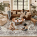 DTICON Vintage Washable 8x10 Area Rug Living Room Rugs, Dark Brown