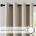 ChrisDowa Linen Drapes for Bedroom & Living Room 100% Blackout Curtains 96"