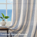 DriftAway Farmhouse Curtains for Living Room Vertical Striped Linen Curtains Semi Sheer Light Filtering Grommet Window Treatments, 120 Inches Long, 2 Panels, Jean Navy on Beige