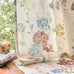 jinchan Beige Floral Linen Curtains 108 Inch Vintage Back Tab 2 Panels
