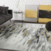 Abani Porto PRT140C Contemporary Grey and Yellow Abstract Area Rug 5'3"x7'6"