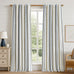 DriftAway 100% Blackout Farmhouse Linen Chenille Stripe Drapes Camel Beige
