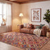 SAFAVIEH Cape Cod Collection Area Rug - 4' Square, Natural & Blue, Handmade Flat Weave Diamond Braided Jute & Denim, Ideal for High Traffic Areas in Living Room, Bedroom (CAP354A)
