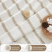 DriftAway 100% Blackout Farmhouse Linen Chenille Stripe Drapes Camel Beige