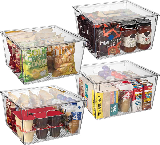 ClearSpace Plastic Storage Bins with Lids for Pantry & Fridge, 8 Pack