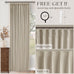 Oatmeal 102 Inch Blackout Linen Pleated Curtains for Bedroom Living Room