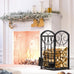 Kingson Firewood Rack Indoor Wood Holders Fireplace Tool Rack Outdoor Log Holder Rack Lumber Storage Stacking Fireplace Tools Set Wood Stove Accessories Black