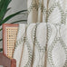 jinchan Boho Linen Curtains 63 Inch Green on Beige Grommet 2 Panels